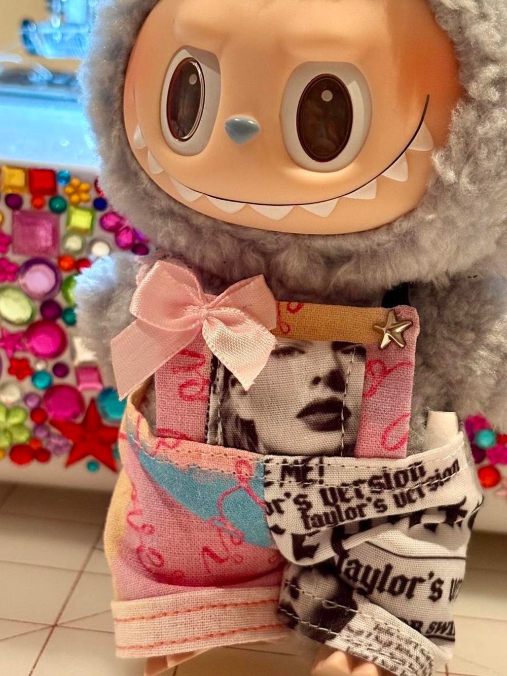 Taylor Swift Reputation and Lover mix Labubu Outfit Overalls Rep accessories